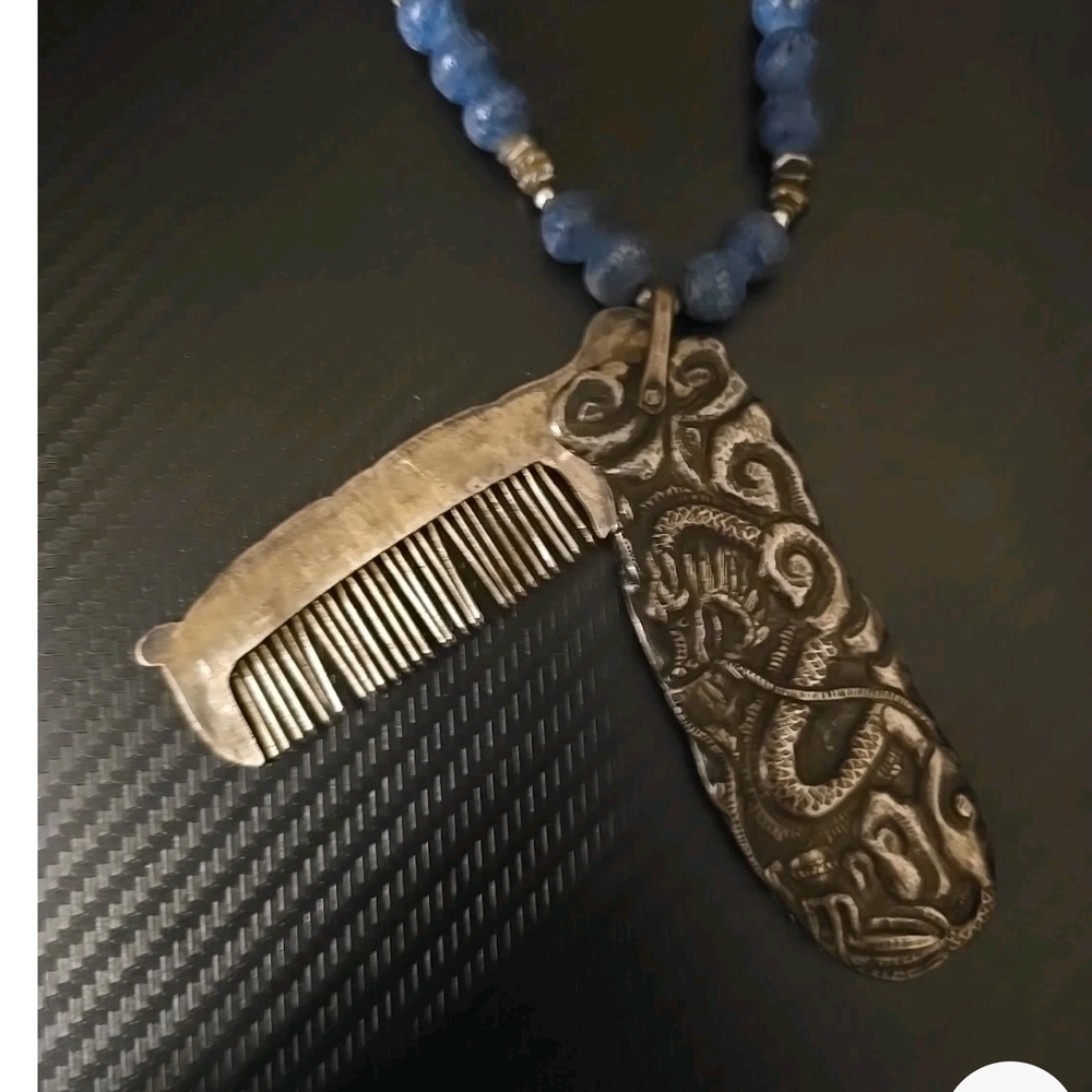 Beautiful And Rare Chinese Qing 950 Fine Silver Hair Comb